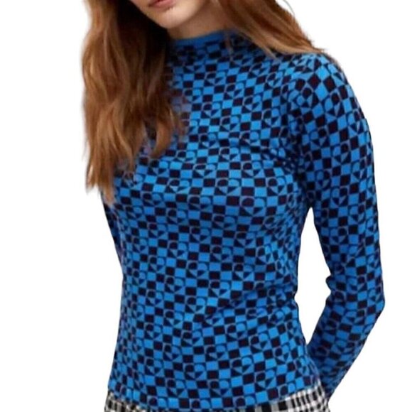 Urban Outfitters Geometric Hearts Long Sleeve Knit Lightweight Sweater Women XS - Picture 3 of 10